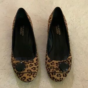 Real Fur leather Franco Sarto shoes Size 8.5